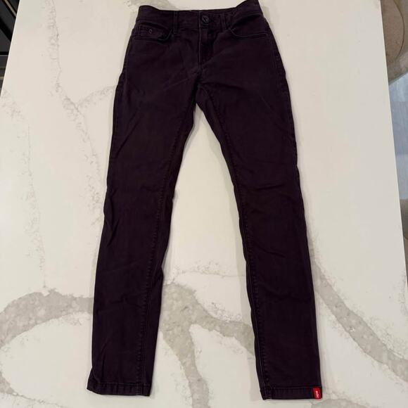 EDC by Esprit High Skin Denim SkinFit Jeans Womens 32 Short Burgundy/Purple Edgy - Picture 1 of 9